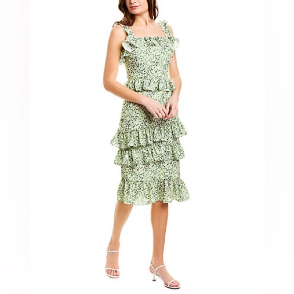 Alexia Admor Green Floral Midi Dress